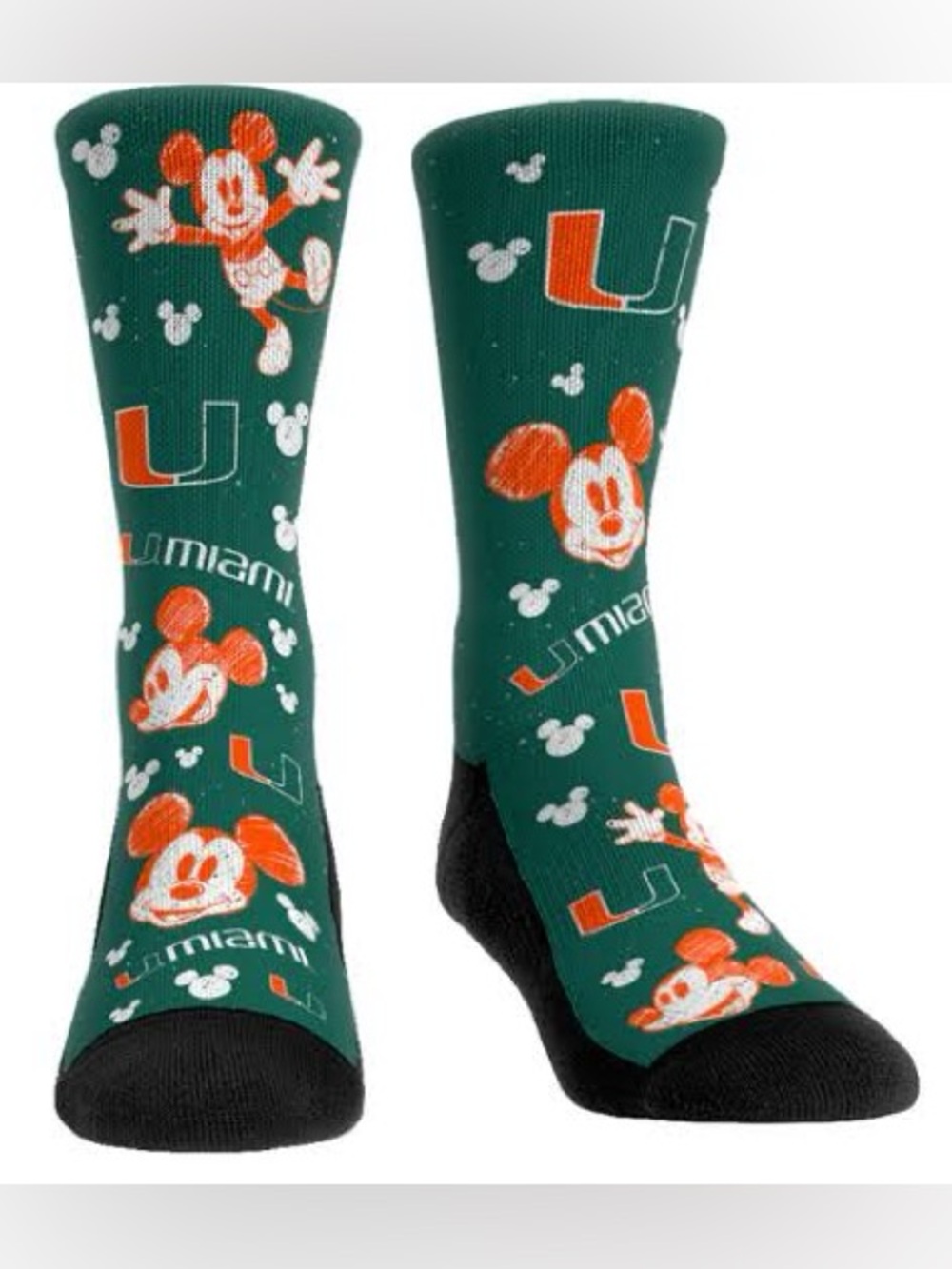 Miami Hurricanes - Disney Mickey Stretch Socks Sz. L/XL